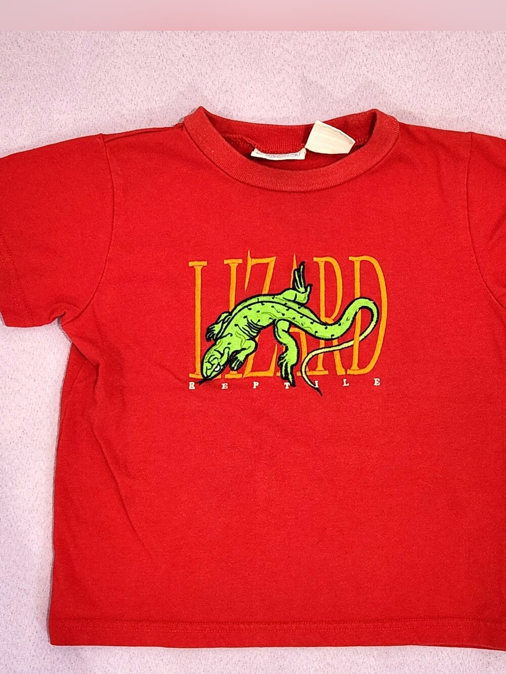 y2k Basic Edition Embroidered Lizard Reptile 4T Tee